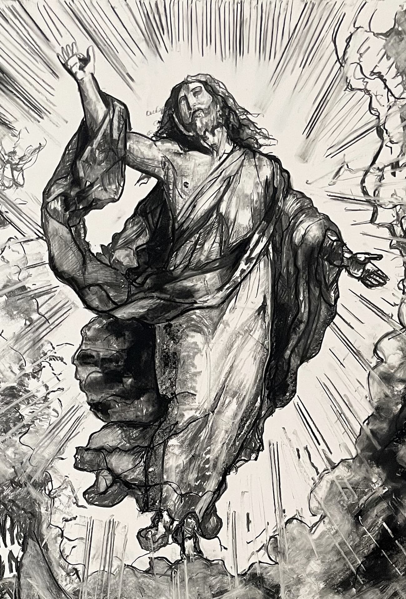 Paula Mosica — artist, Berlin — The Resurrection of Christ, 2026 — Light and Void The Resurrection of Christ: light and void detail