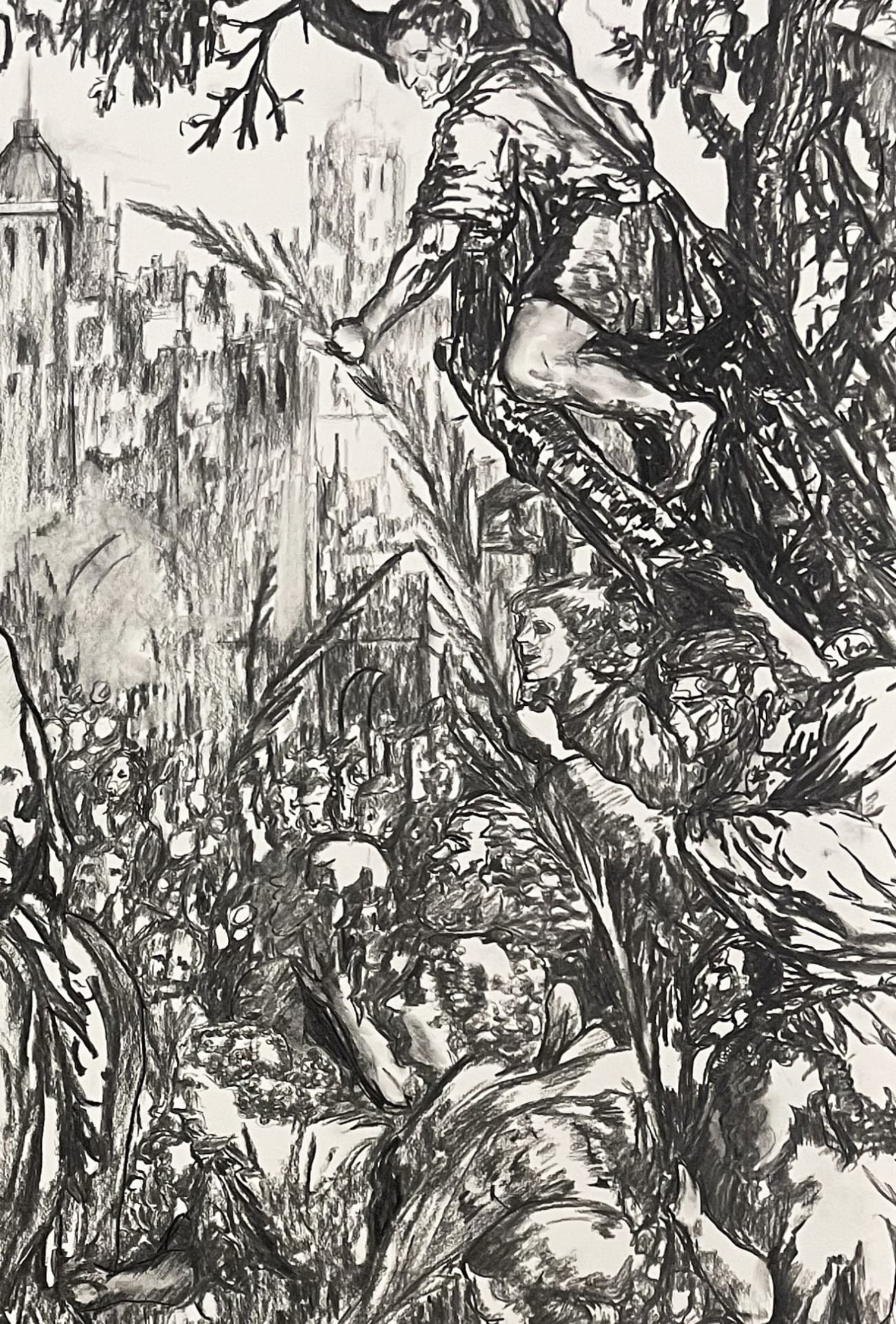 Paula Mosica — artist, Berlin — Procession into Jerusalem, 2026 — The Watcher Procession into Jerusalem: the watcher detail