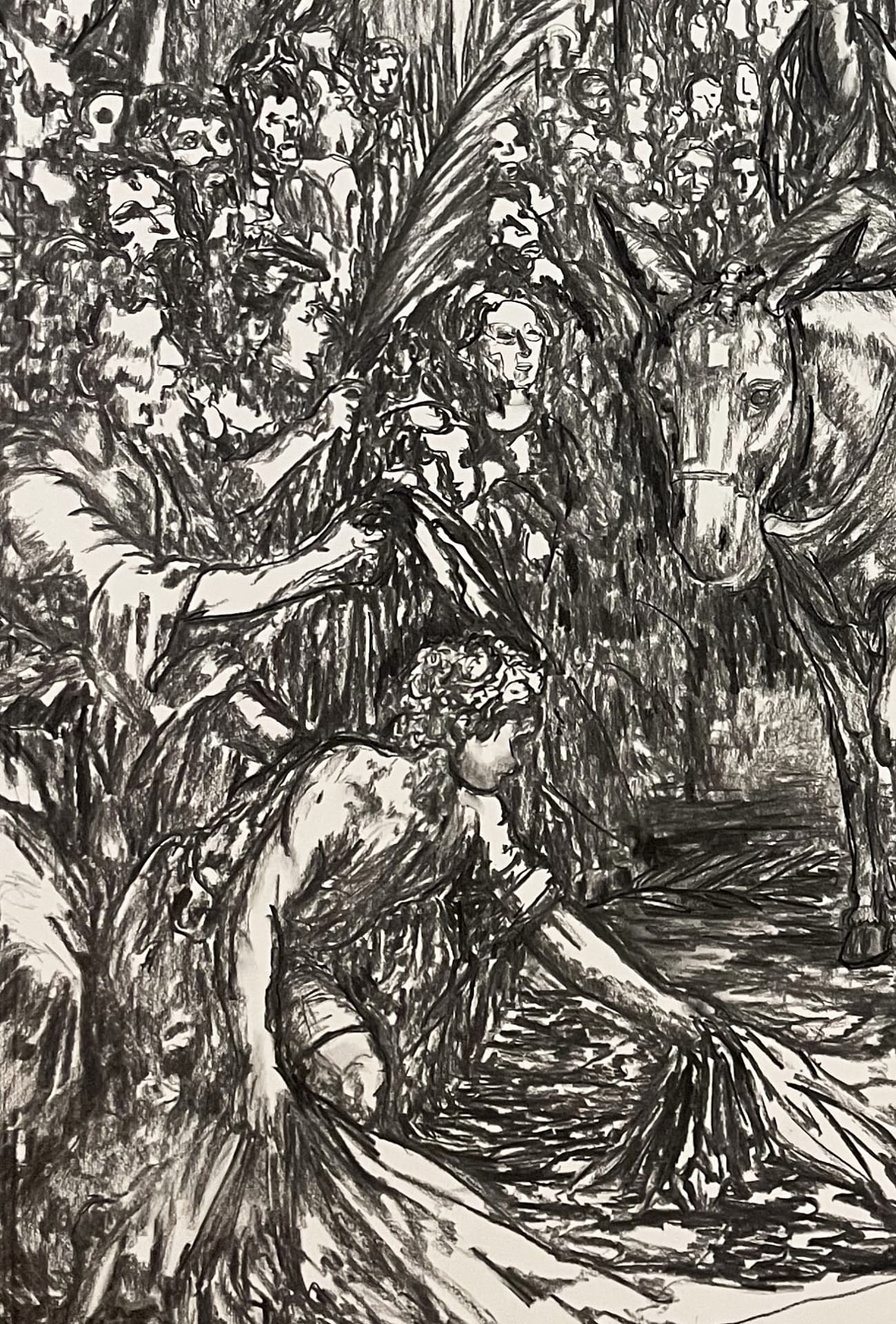 Paula Mosica — artist, Berlin — Procession into Jerusalem, 2026 — The Crowd Procession into Jerusalem: the crowd detail