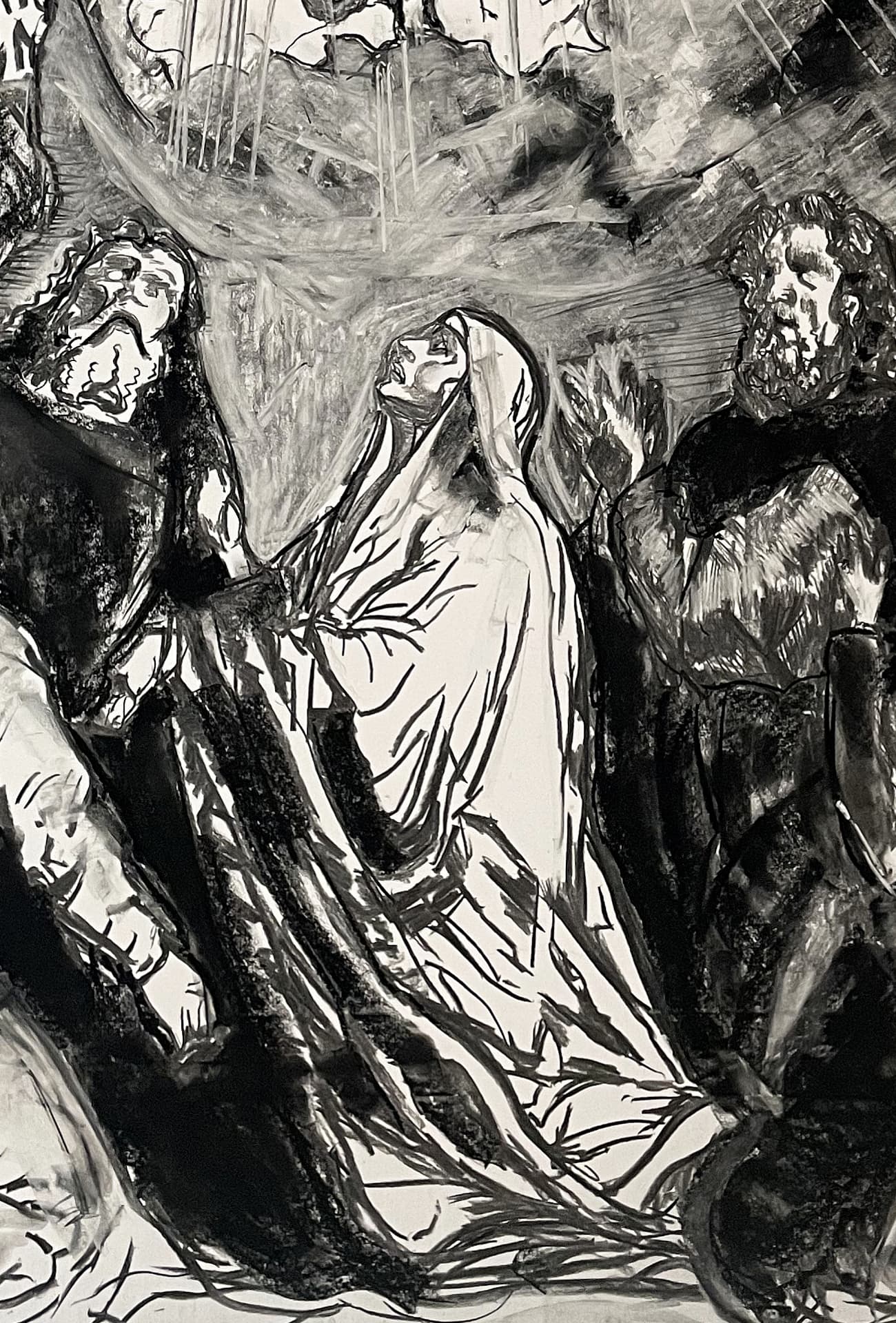 Paula Mosica — artist, Berlin — The Resurrection of Christ, 2026 — The Mourners The Resurrection of Christ: the mourners detail